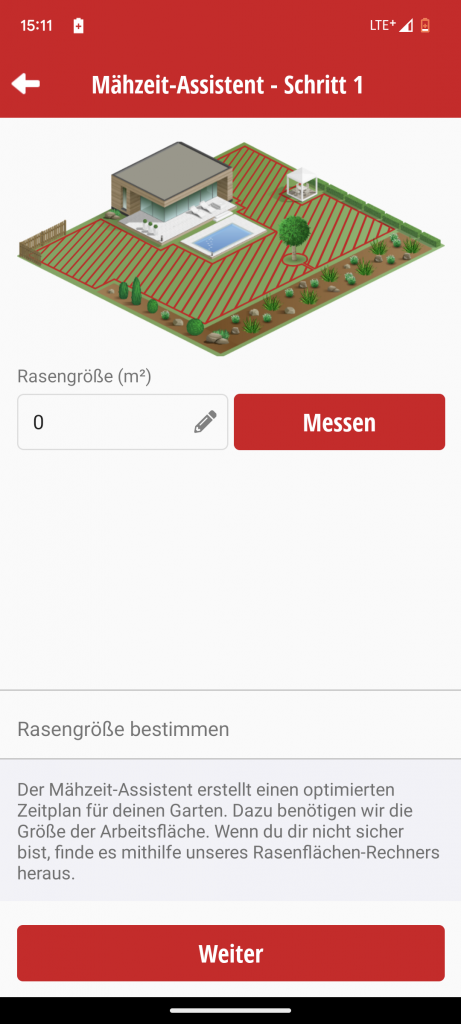 App des Einhell FREELEXO 1200 LCD BT Mähroboters Assistent