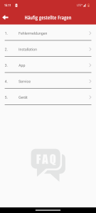 App des Einhell FREELEXO 1200 LCD BT Mähroboters FAQ-Bereich