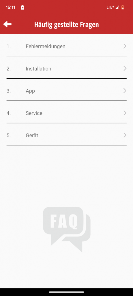 App des Einhell FREELEXO 1200 LCD BT Mähroboters FAQ-Bereich