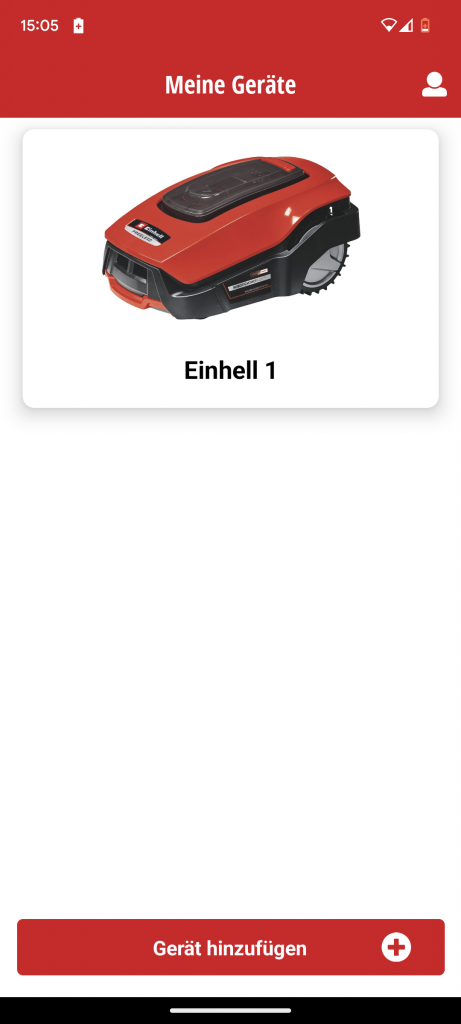 App des Einhell FREELEXO 1200 LCD BT Mähroboters Hauptansicht