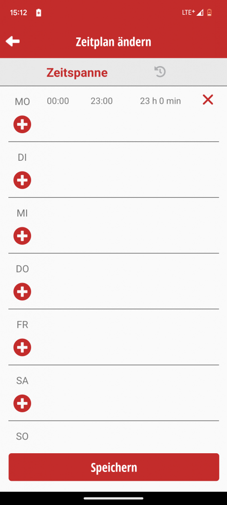 App des Einhell FREELEXO 1200 LCD BT Mähroboters Zeitplan ändern