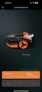 App des Worx Vision M600 Mähroboters
