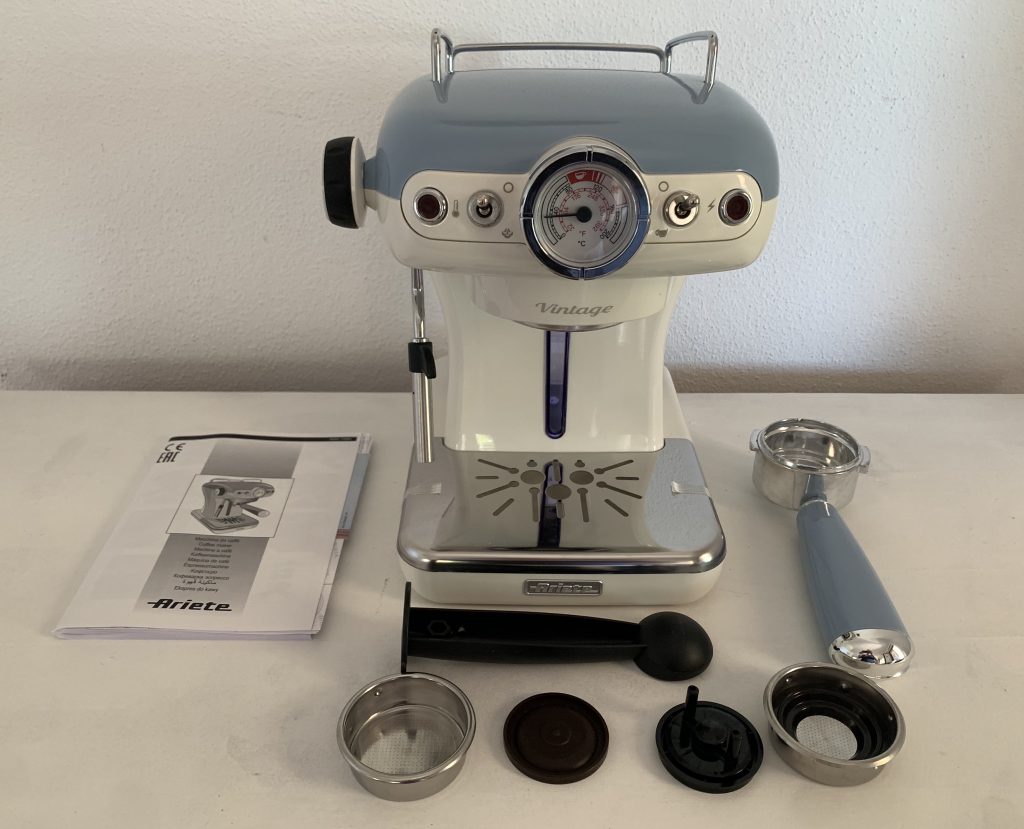 Ariete Vintage 1389 Kaffeepadmaschine mit Zubehör