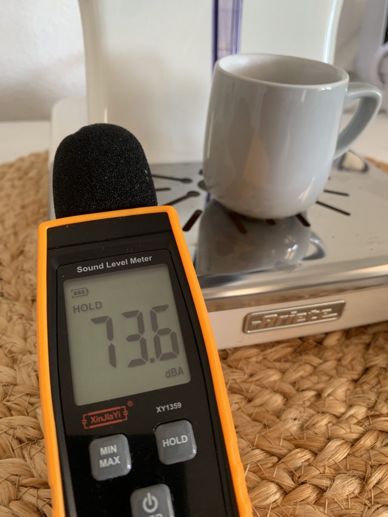 Ariete Vintage Kaffeepadmaschine Lautstärke in Dezibel