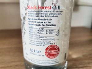 Black Forest Still Mineralwasser Ettikett