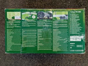 Bosch Home and Garden Indego XS 300 Mähroboter Verpackung Rückseite