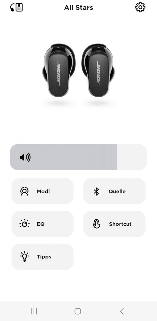 Bose QuietComfort Earbuds II In-Ear-Bluetooth-Kopfhörer App Android