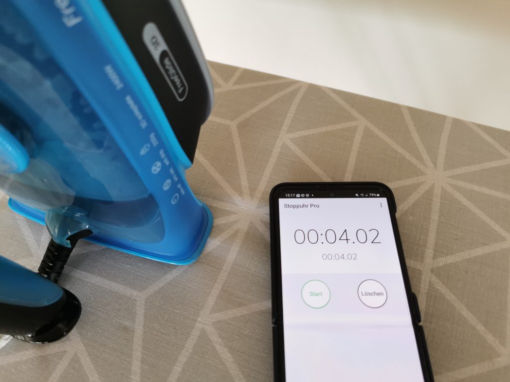 Braun FreeStyle 3 Dampfbügeleisen Aufheizzeit 1