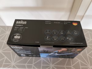 Braun FreeStyle 3 Dampfbügeleisen Verpackung oben