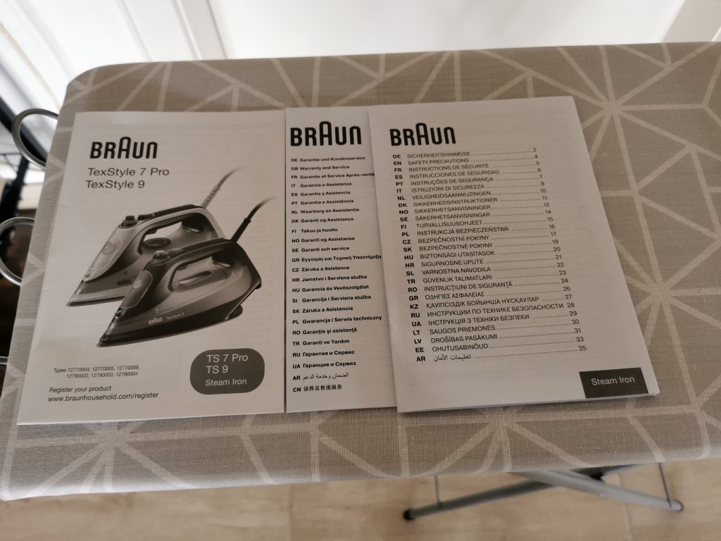 Braun TexStyle 9 Dampfbügeleisen Dokumentation