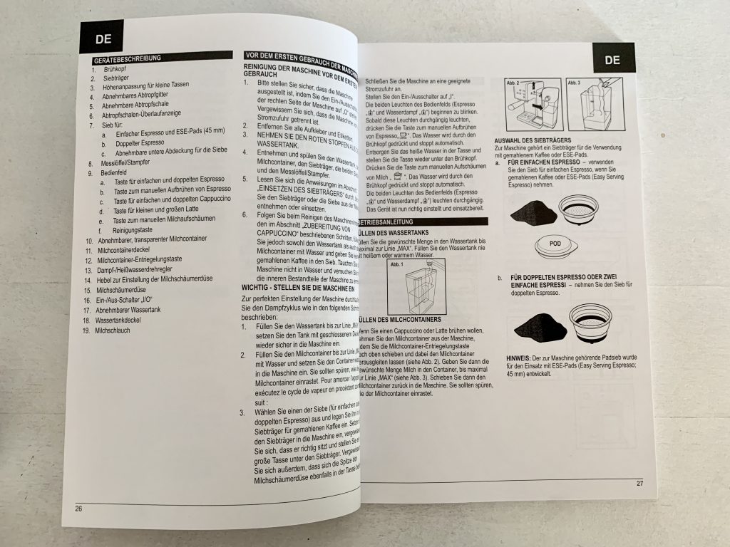 Breville Prima Latte II VCF108X Kaffeepadmaschine Bedienungsanleitung