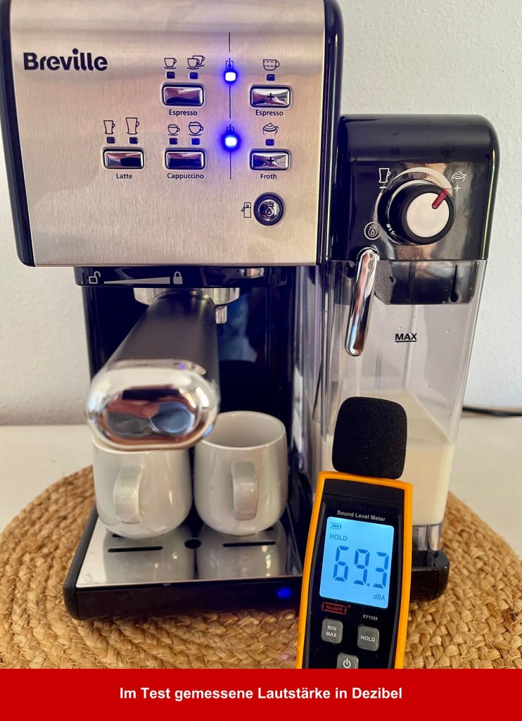 Breville Prima Latte II VCF108X Kaffeepadmaschine Lautstärke in Dezibel