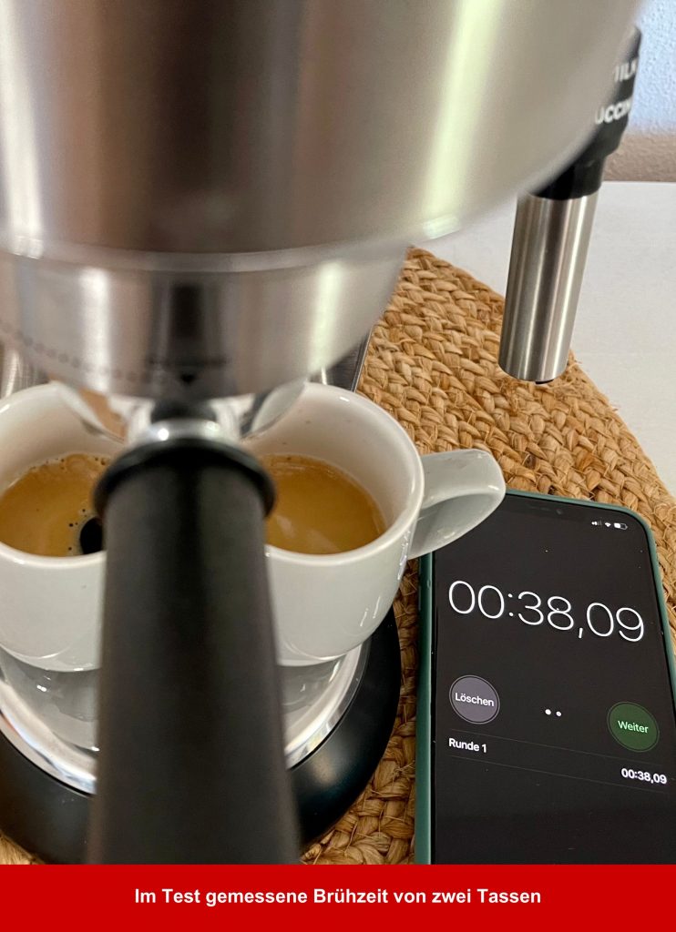 De'Longhi Dedica Style EC 685.M Kaffeepadmaschine Zubereitungszeit von zwei Tassen