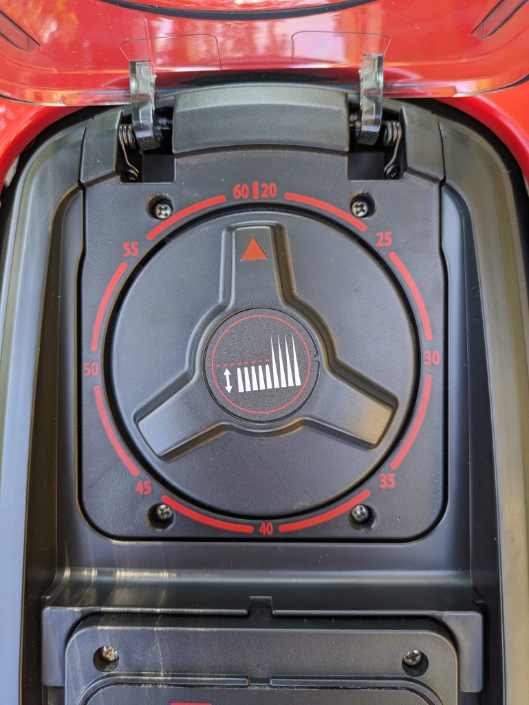 Drehregler des Einhell FREELEXO 1200 LCD BT Mähroboters