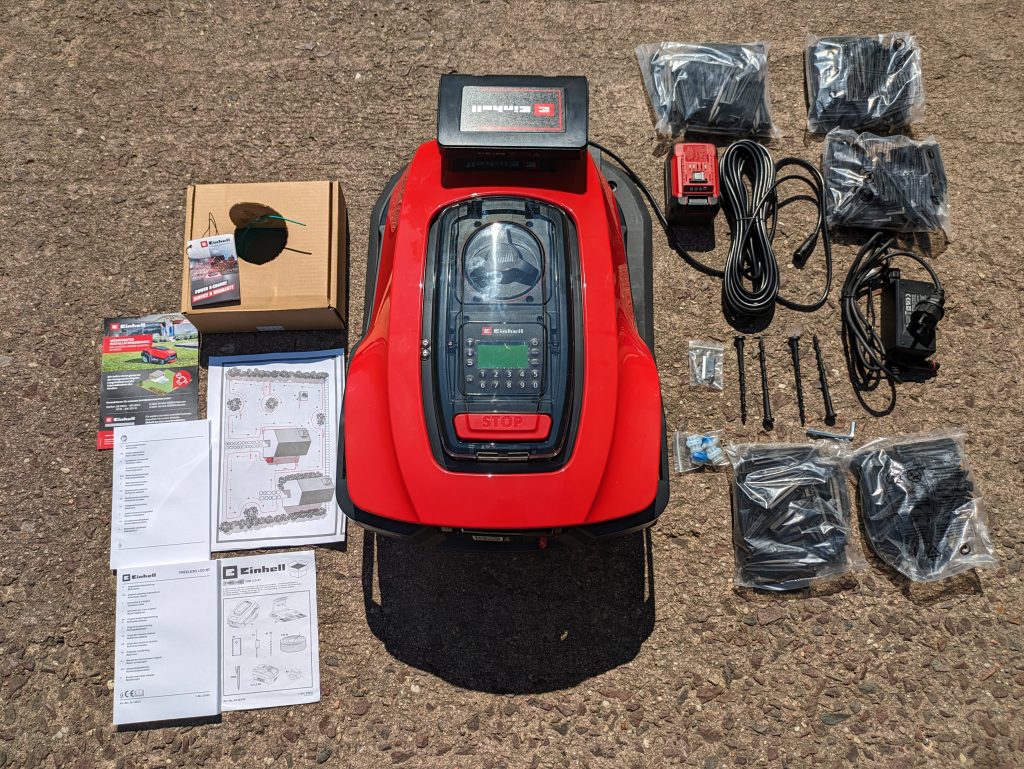 Einhell FREELEXO 1200 LCD BT Mähroboter gesamter Lieferumfang