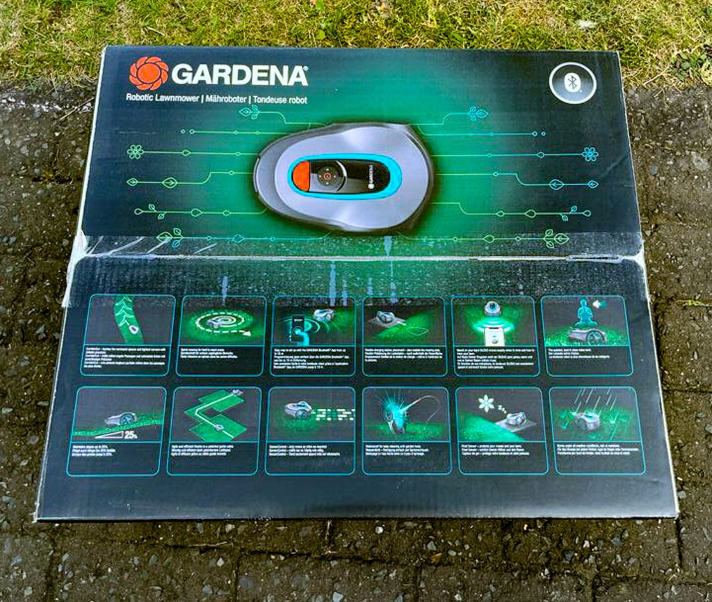 Gardena SILENO minimo 500 Mähroboter Verpackung von oben