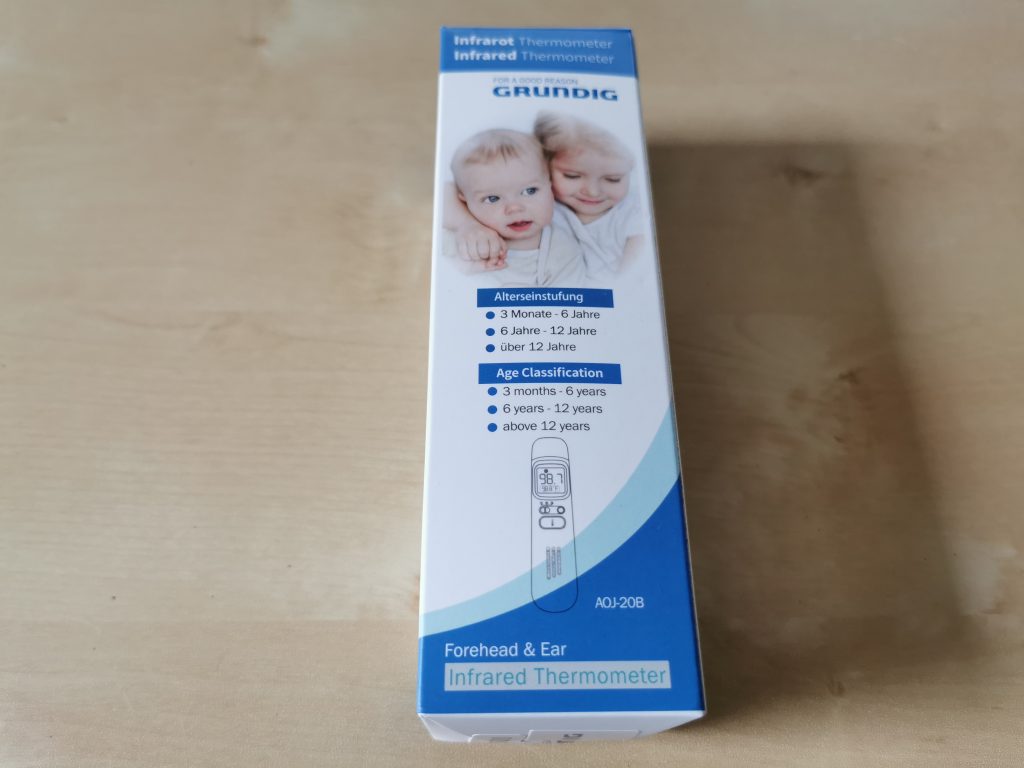 Grundig Infrarot 20021 Fieberthermometer Verpackung Front