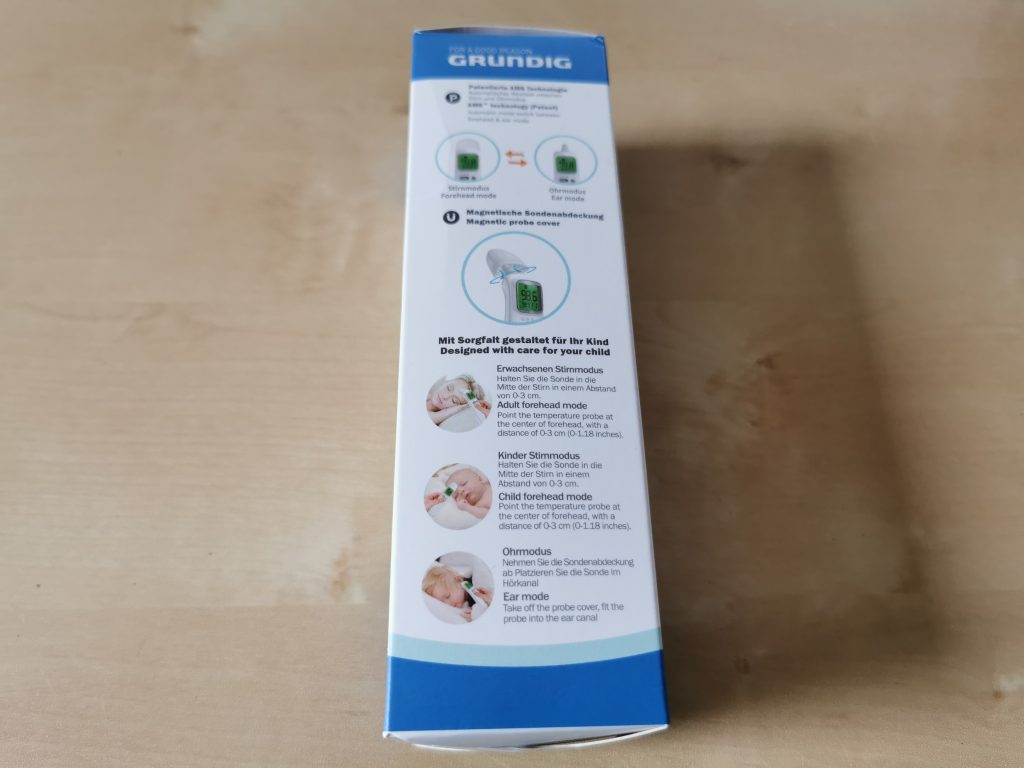 Grundig Infrarot 20021 Fieberthermometer Verpackung Seite 2