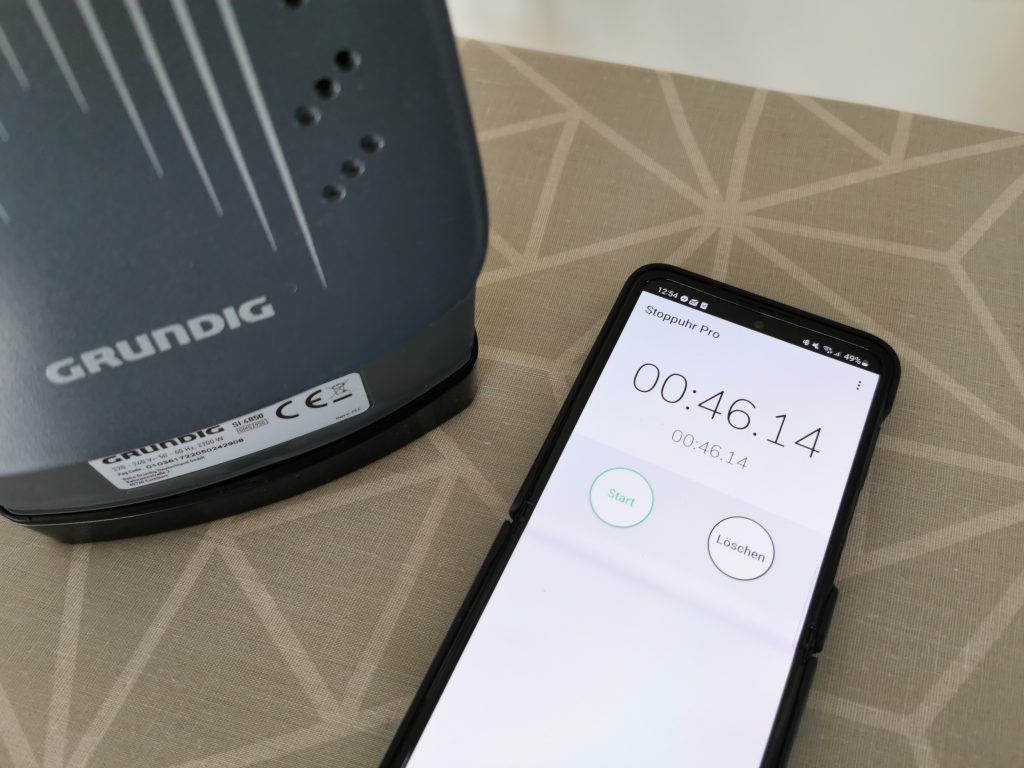 Grundig SI 4850 Dampfbügeleisen Aufheizzeit 2