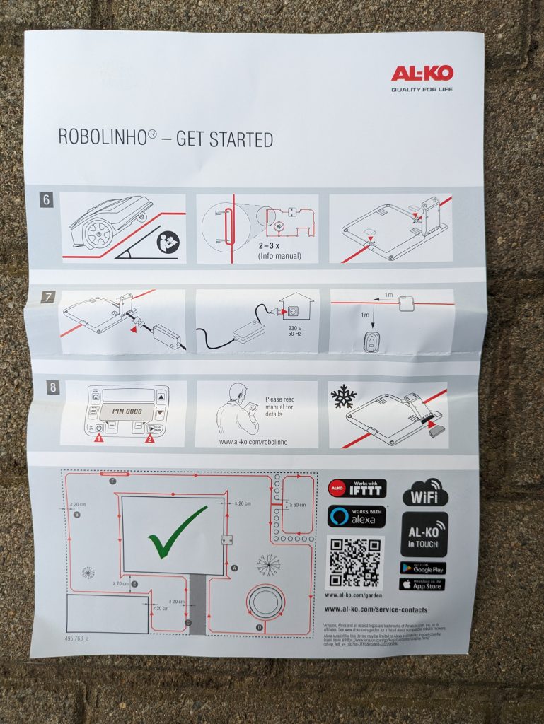 Installationsanleitung des AL-KO Robolinho® 550W Mähroboters, Rückseite
