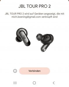 JBL Tour Pro 2 In-Ear-Bluetooth-Kopfhörer App