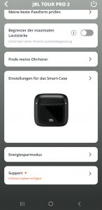 JBL Tour Pro 2 In-Ear-Bluetooth-Kopfhörer App Screenshot