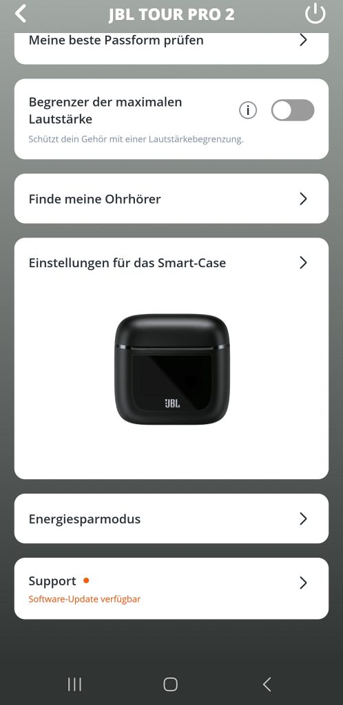 JBL Tour Pro 2 In-Ear-Bluetooth-Kopfhörer App Screenshot