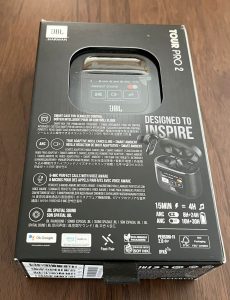 JBL Tour Pro 2 In-Ear-Bluetooth-Kopfhörer Verpackung Rückseite
