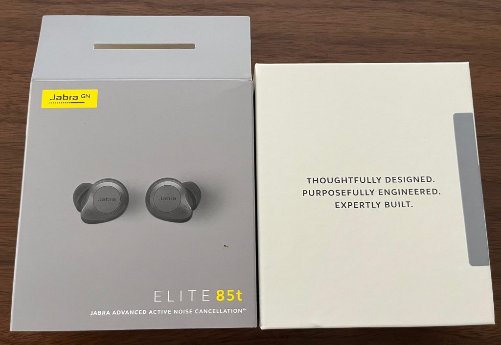 Jabra Elite 85t In-Ear-Bluetooth-Kopfhörer Verpackung geöffnet