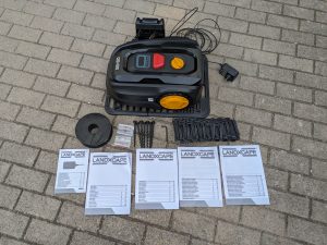 LANDXCAPE LX799 Mähroboter gesamter Lieferumfang