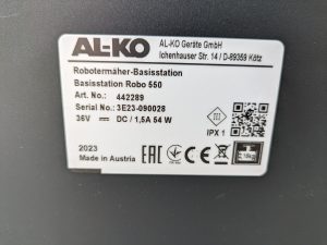 Ladestation des AL-KO Robolinho® 550W Mähroboters, technische Details