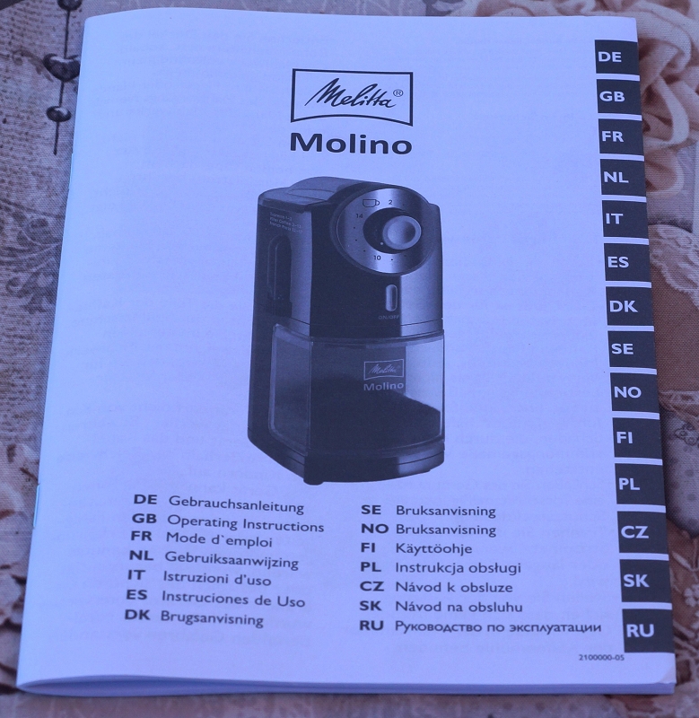 Melitta Molino Bedienungsanleitung