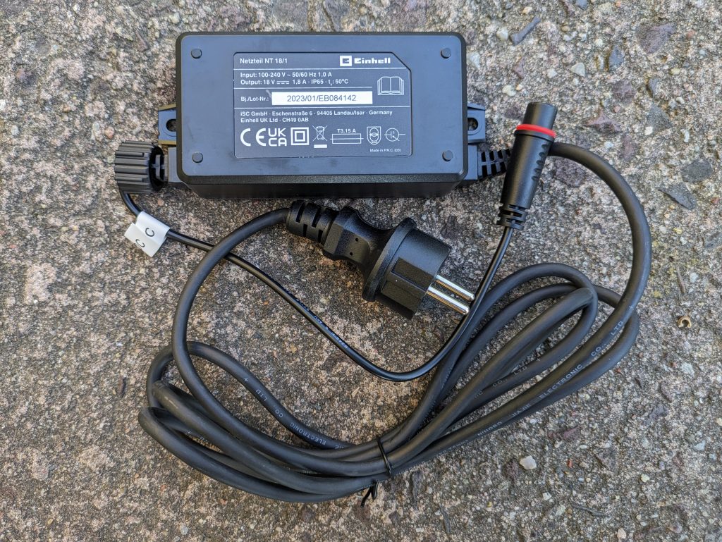 Netzteil des Einhell FREELEXO 1200 LCD BT Mähroboters