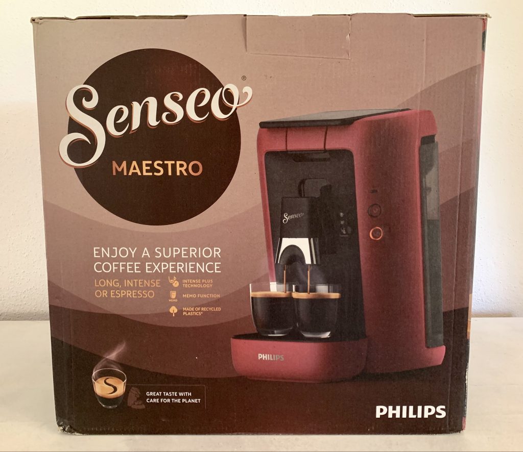 PHILIPS SENSEO® Maestro CSA260:90 Kaffeepadmaschine im Karton von vorne