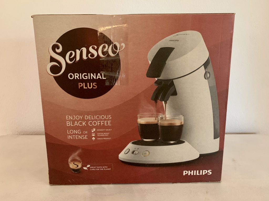 Philips SENSEO® Original Plus CSA210:10 Kaffeepadmaschine Karton von vorne
