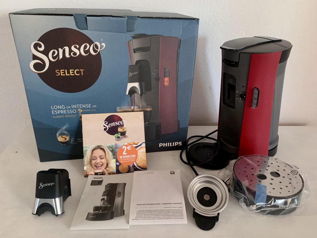 Philips SENSEO® Select CSA240:91 Kaffeepadmaschine ausgepackt mit Zubehör