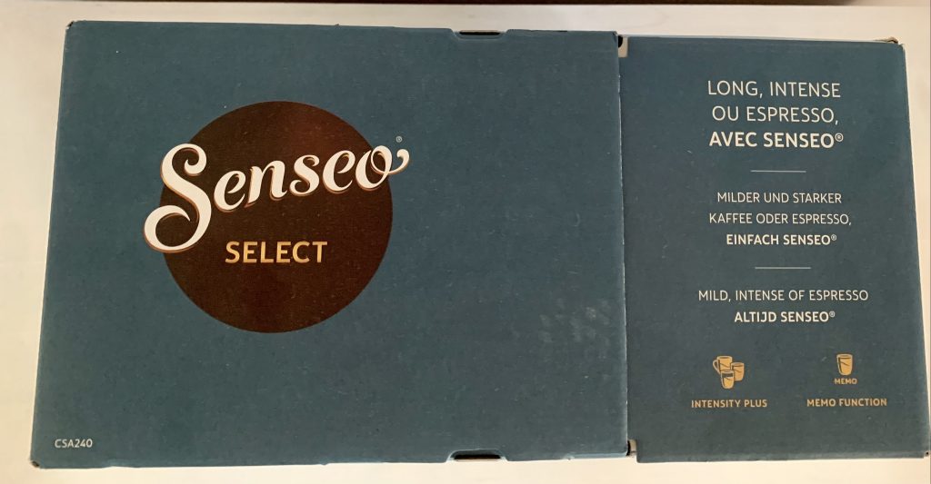Philips SENSEO® Select CSA240:91 Kaffeepadmaschine im Karton von oben