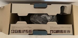 Philips SENSEO® Select CSA240:91 Kaffeepadmaschine im geöffneten Karton von oben