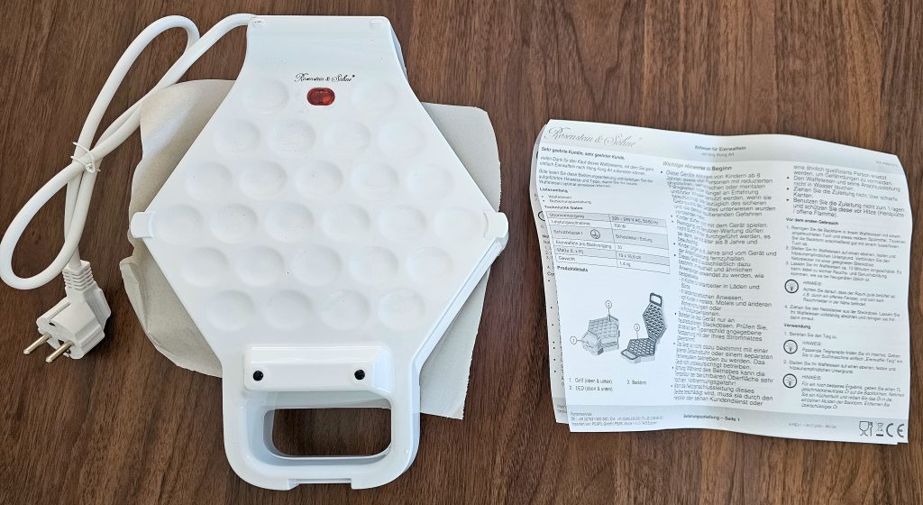 Rosenstein & Söhne Bubble Waffelmaker mit Bedienungsanleitung