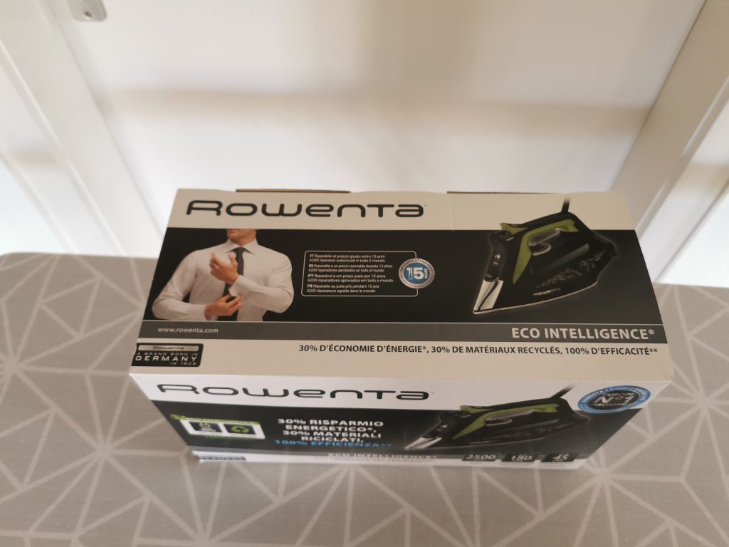 Rowenta DW6330 Eco Intelligence Dampfbügeleisen Verpackung von oben