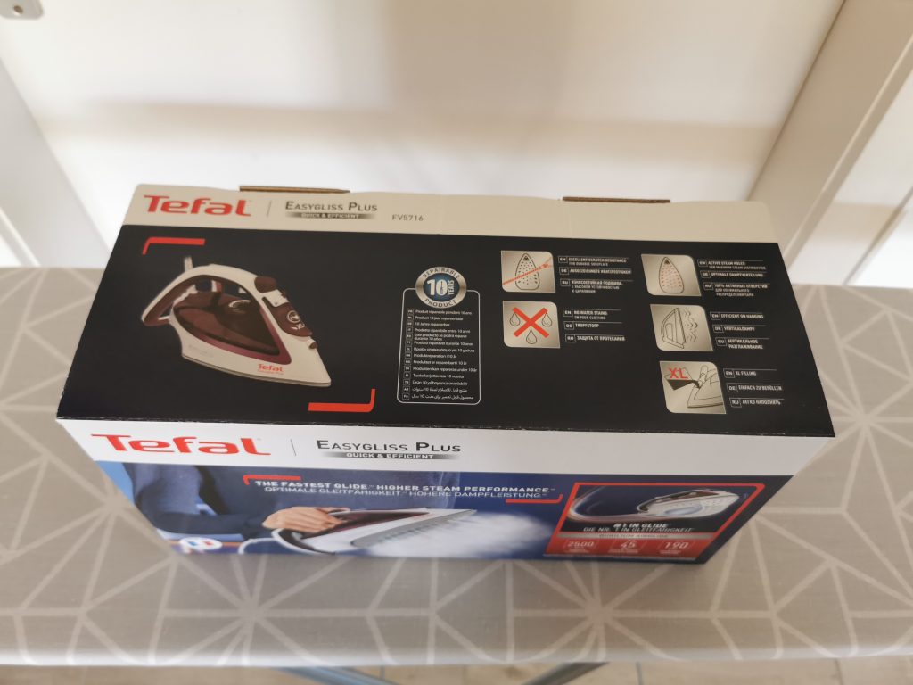 Tefal EasyGliss Plus Bügeleisen Verpackung oben