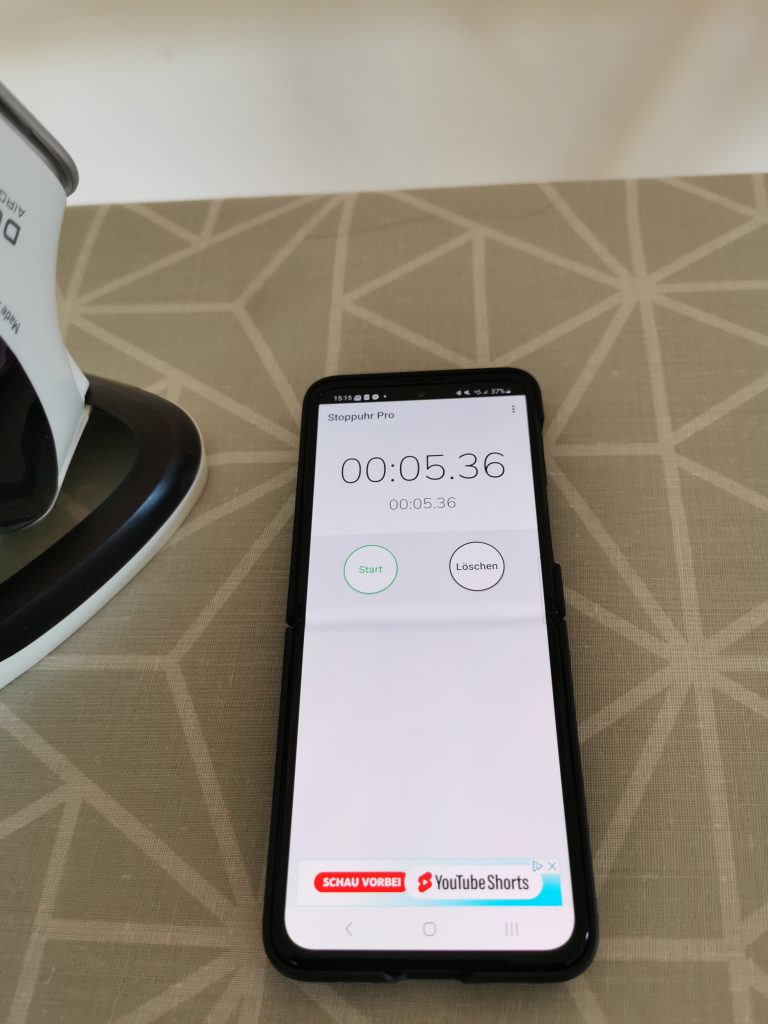 Tefal EasyGliss Plus Bügeleisen Zeitmessung 1