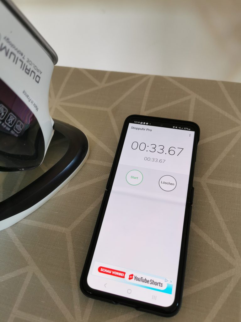 Tefal EasyGliss Plus Bügeleisen Zeitmessung 2