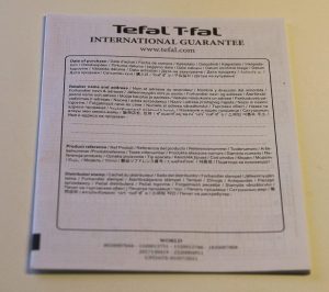 Tefal SW852D Garantieschein