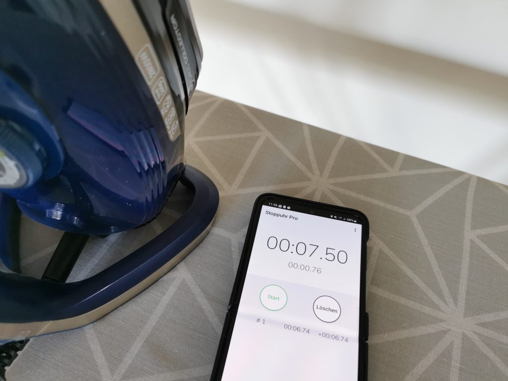 Tefal Ultragliss Bügeleisen Zeitmessung