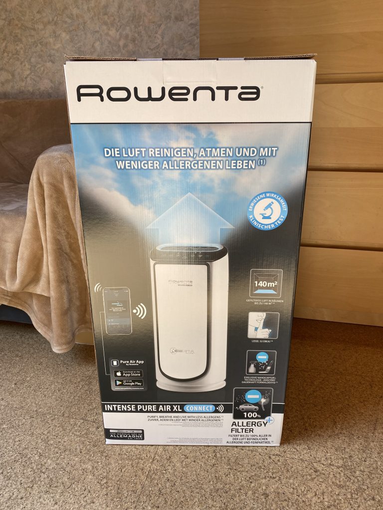 Rowenta Intense Pure Air Connect PU6080 Luftreiniger Verpackung Vorderseite