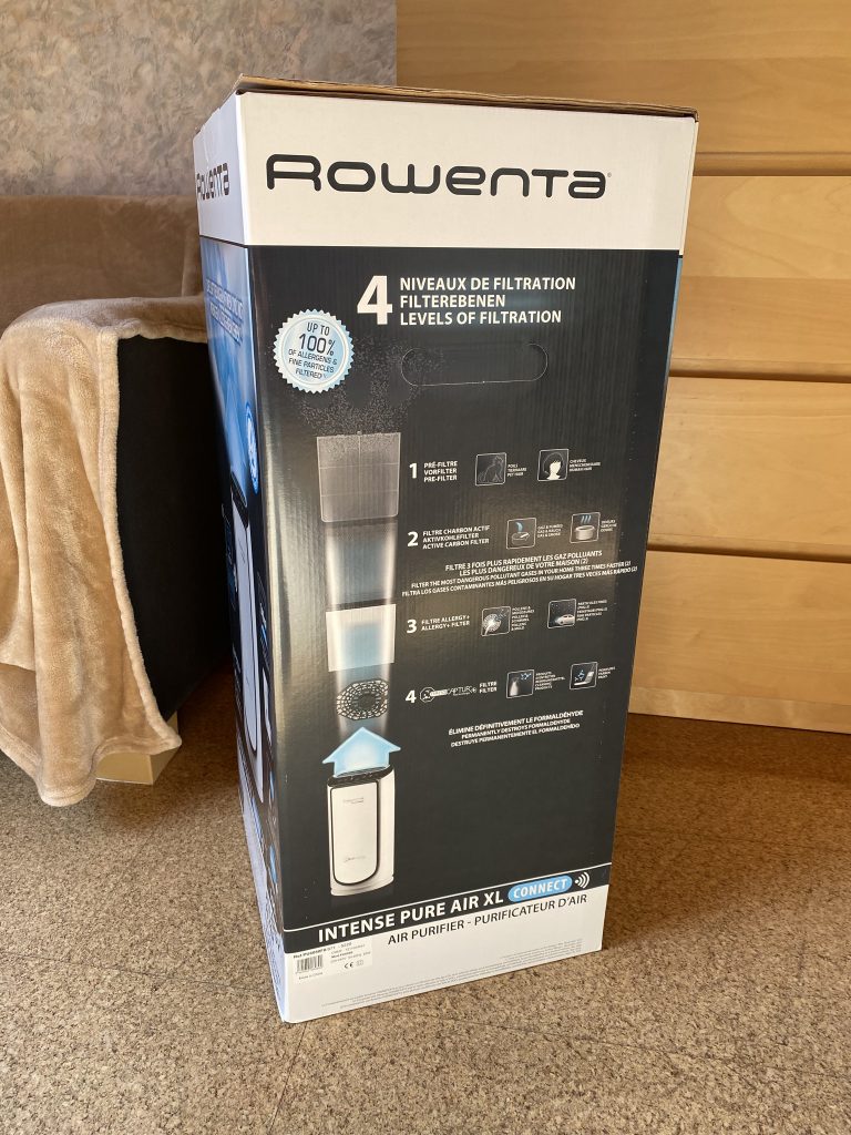 Rowenta Intense Pure Air Connect PU6080 Luftreiniger Verpackung Seite