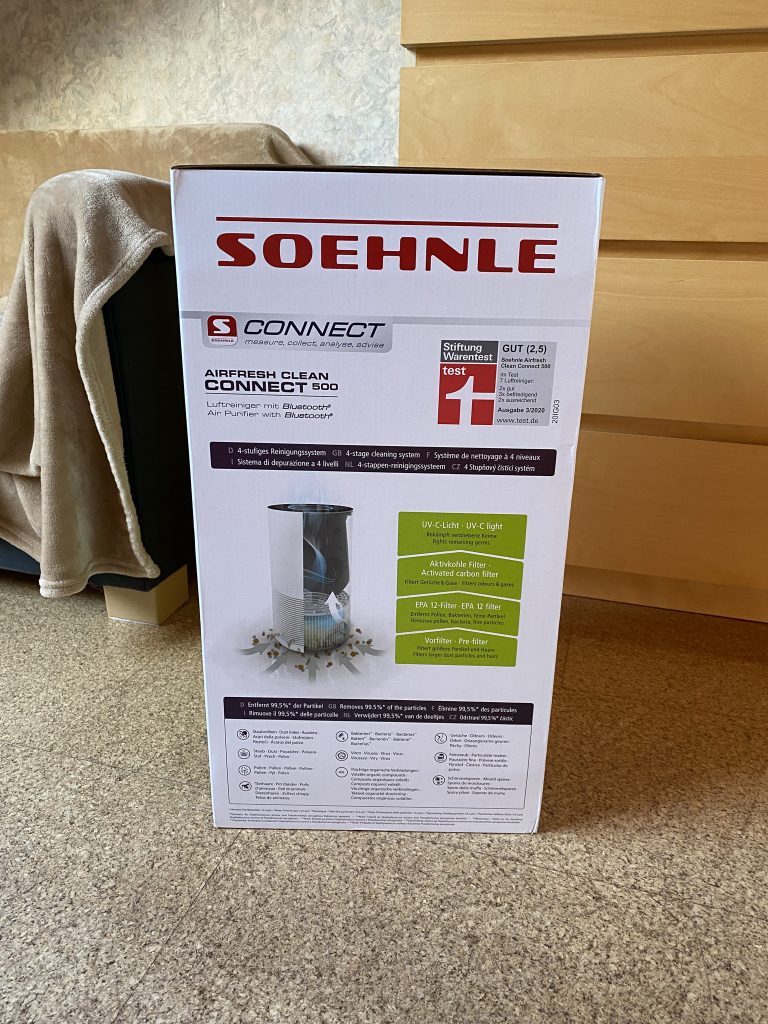 Soehnle Airfresh Clean Connect 500 Luftreiniger Verpackung Seite
