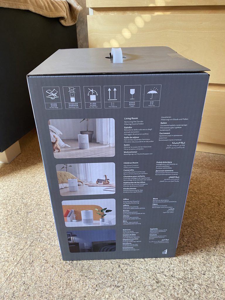 Xiaomi Smart Air Purifier 4 Compact Luftreiniger Verpackung Seite