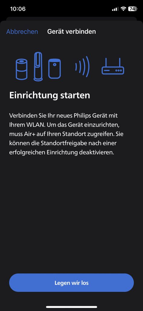 Philips Series 2000i Luftreiniger Einrichtung App 2